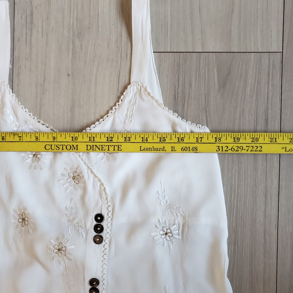 Raya Sun Dress Womens M Beige Animal Print Embroidered Boho Summer Mini - Picture 6 of 6